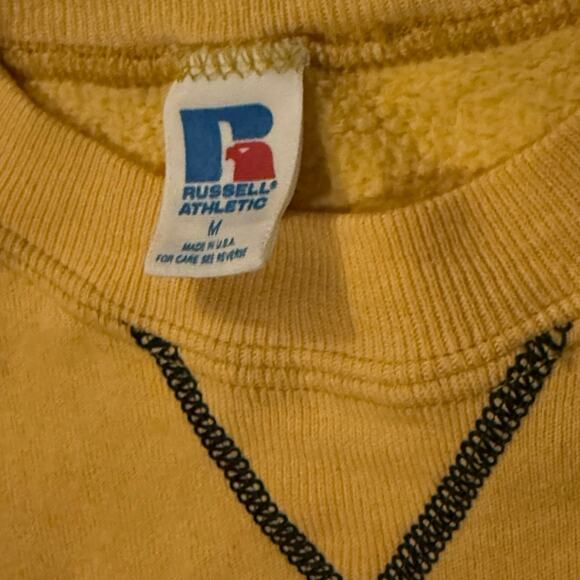 Vintage 80s Georgia Tech Yellow Russell Athletic Crewneck Adult Medium - Picture 3 of 6